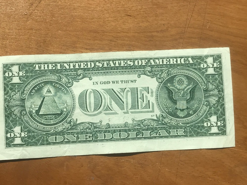 $1 Overprint Shift Misaligned Misprint Error One Dollar Bill 2017A