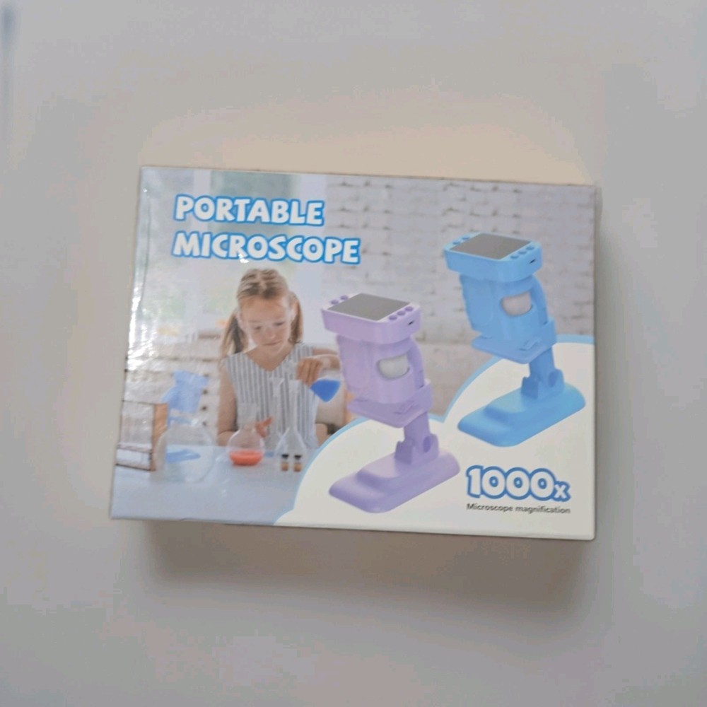 Portable Mini Microscope for Kids 1000x Microscope Magnification