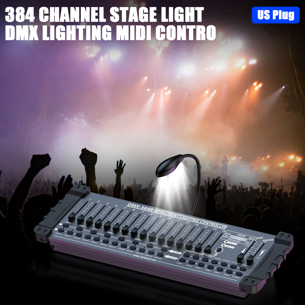 DMX 384Channels DJ Disco Controller Stage Light Mixer Moving Head Led Par