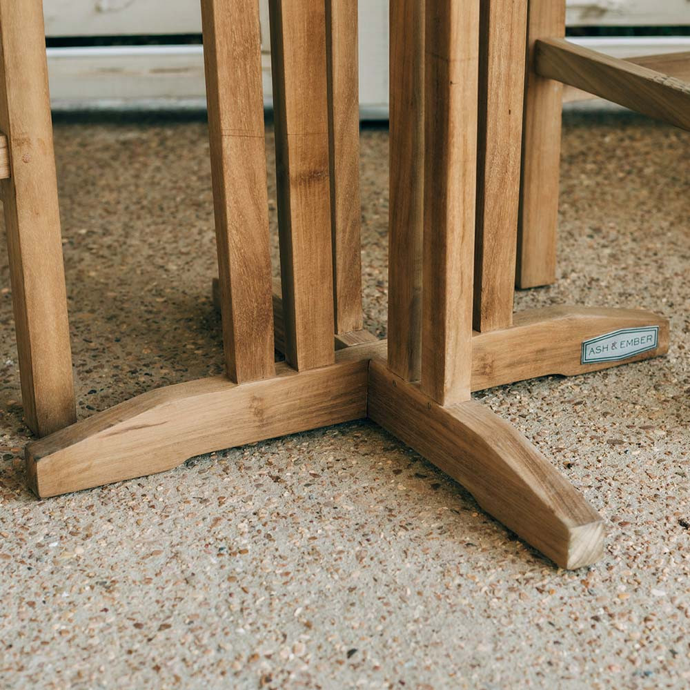 Ash & Ember Acadia Grade A Teak 35" Square Bar Table, Weather Resistant Wood