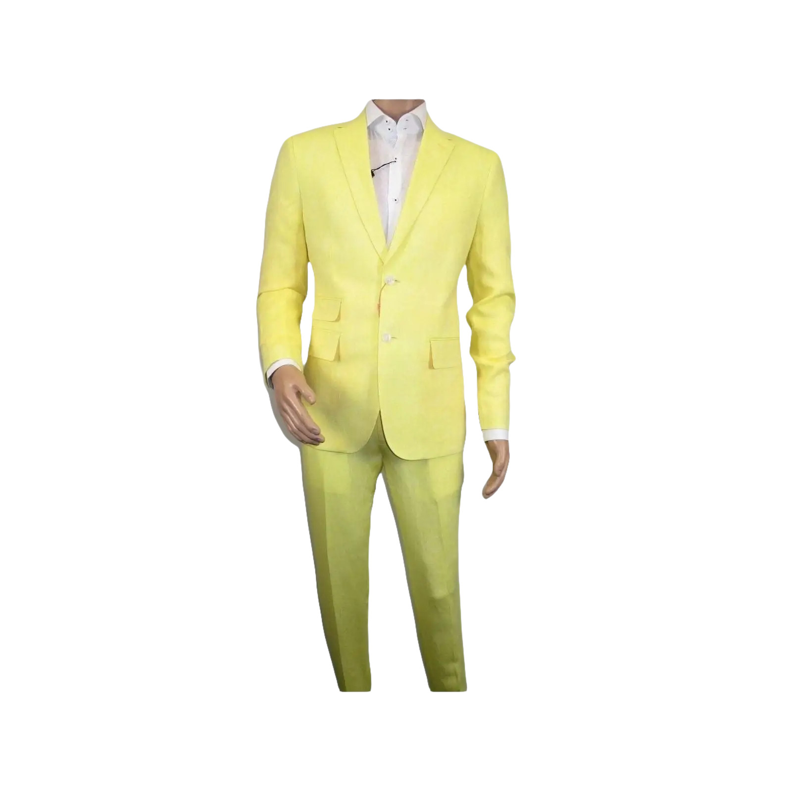 Men Premium 100% Linen Cocktail Suit by INSERCH Breathable and cool SU880 Yellow