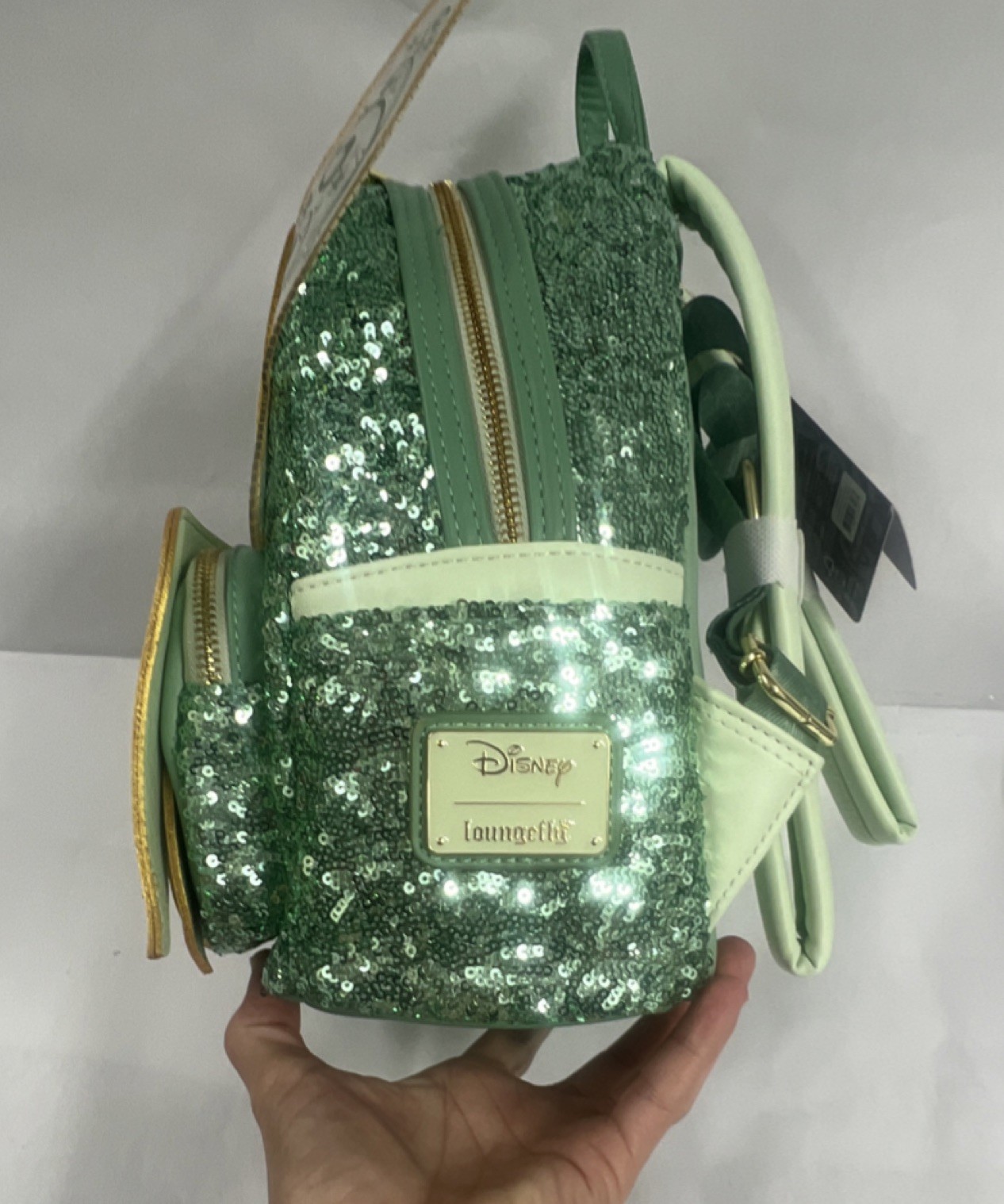 NWT Loungefly Peter Pan Tinker Bell Holiday Cosplay Sequin Mini Backpack