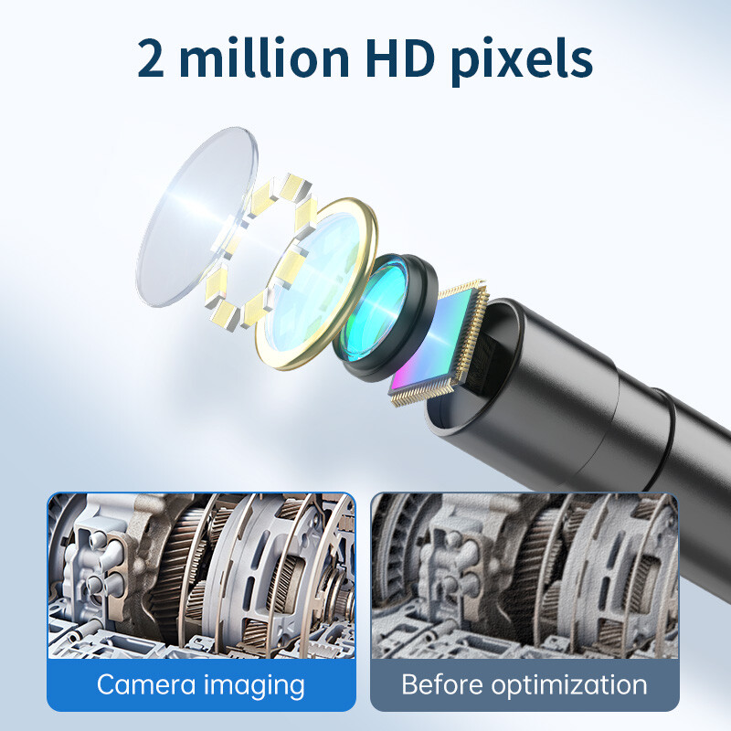 3.3FT 8LED Borescope Endoscope Snake Inspection Scope Camera for iPhone Android