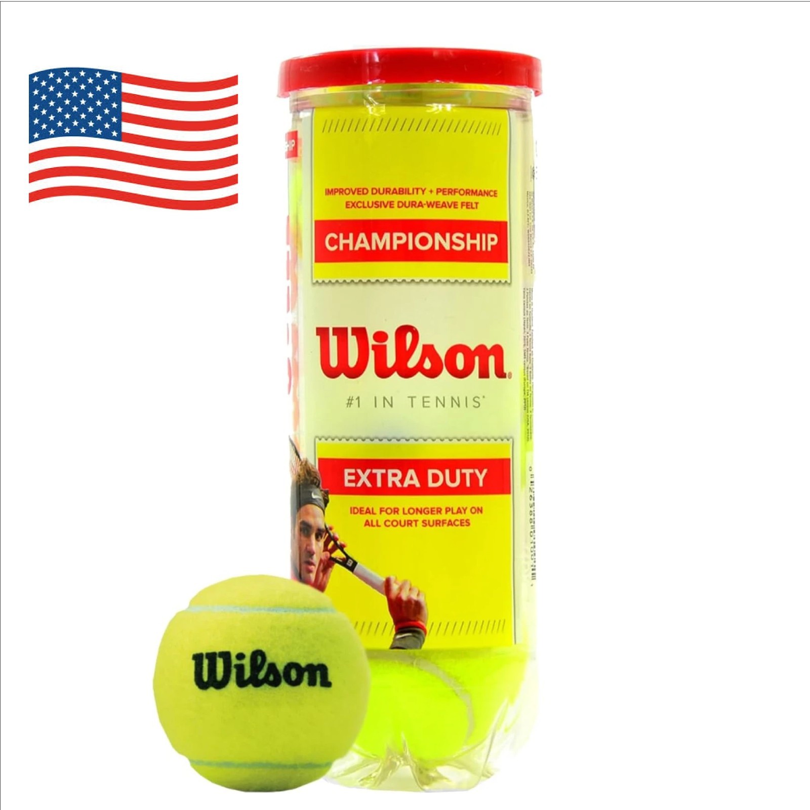 WILSON Pro-Grade Tennis Balls , 3 pcs , USA Free Shipping