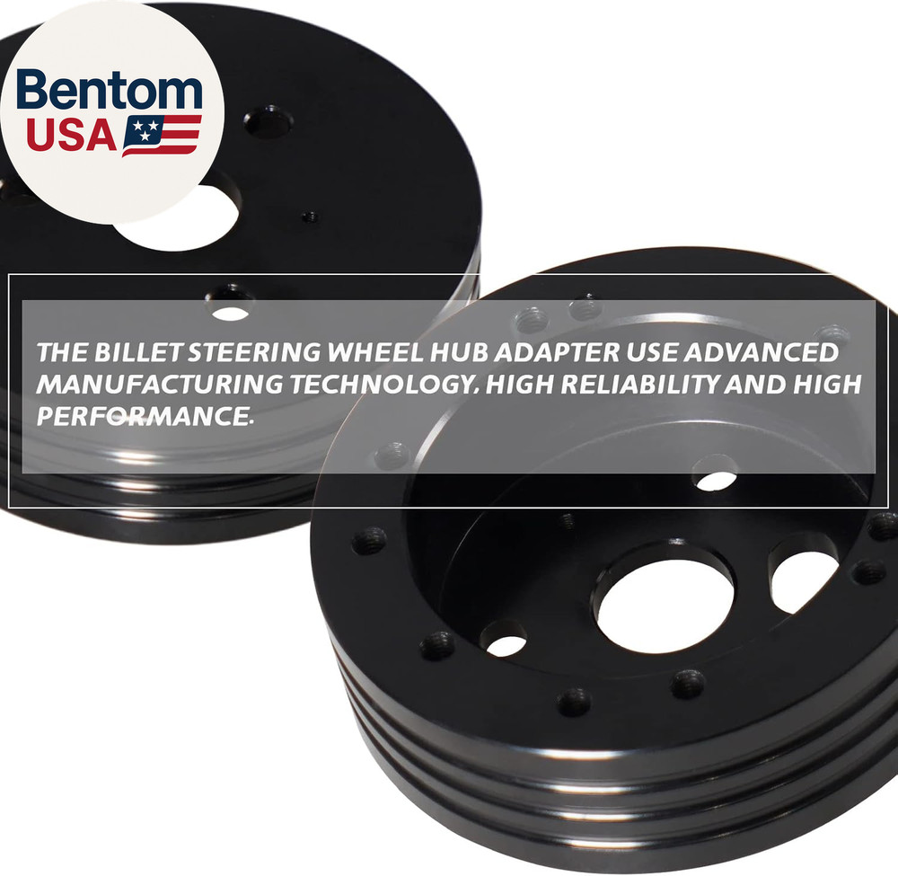 5 & 6 Hole Billet Steering Wheel Hub Adapter Black