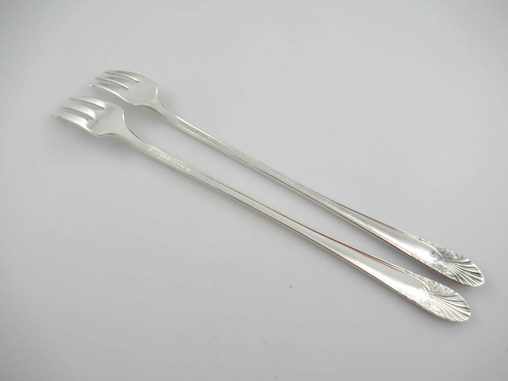 2 Olive/Pickle Forks RADIANCE Crown Silverplate Flatware