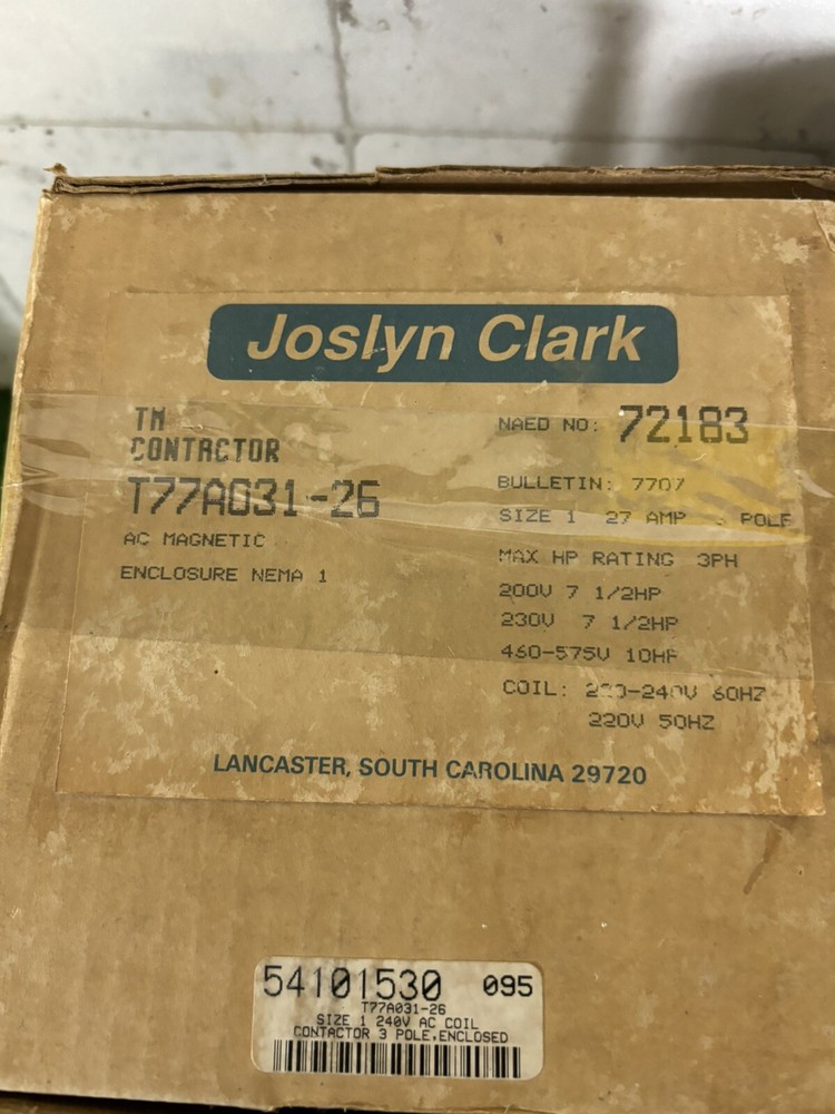 Joslyn Clark T77A031-26 Contactor