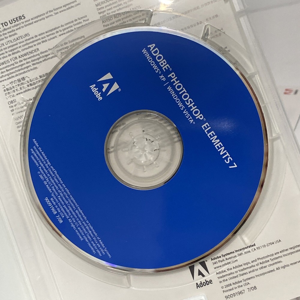 Adobe Photoshop Elements 7 Software Edit Enhance Create Share For PC With BOOK!