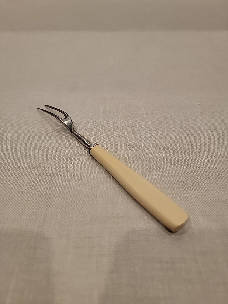 Vintage 8” Bakelite Meat Fork Butterscotch Handle