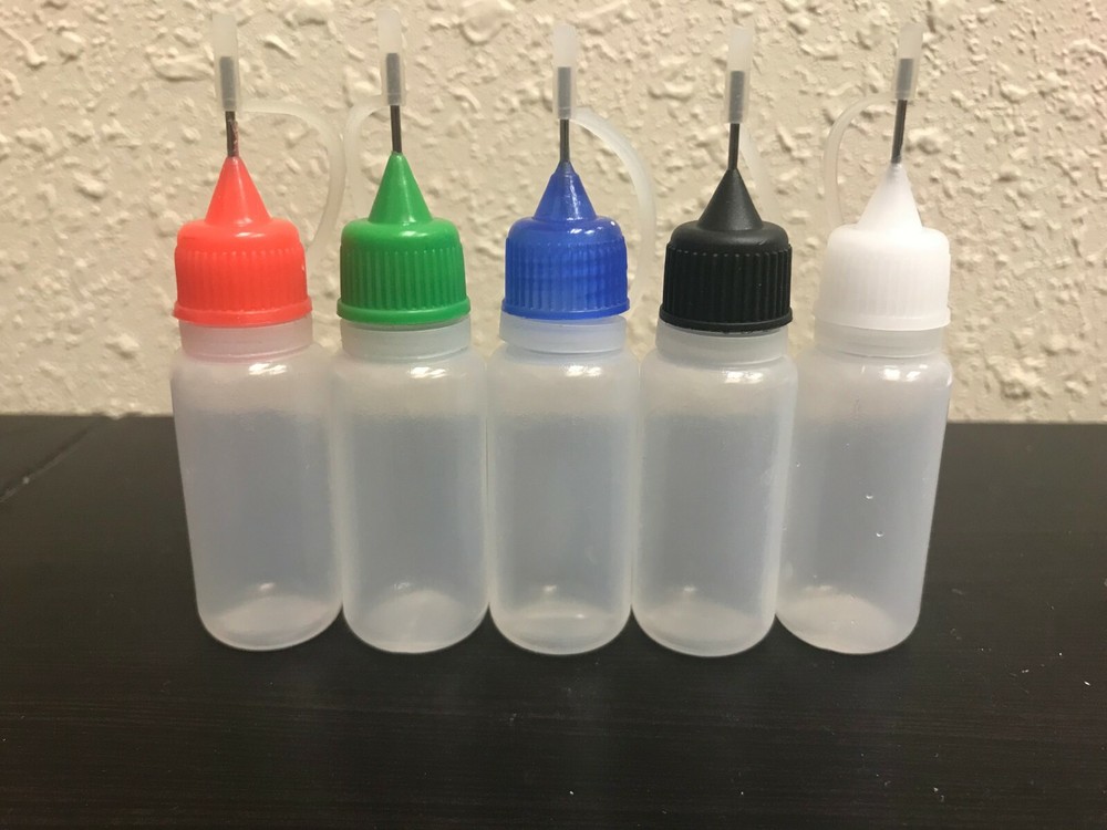 12ml Plastic Squeezable Dropper Bottle Needle Tip - US Seller - Colors - LDPE