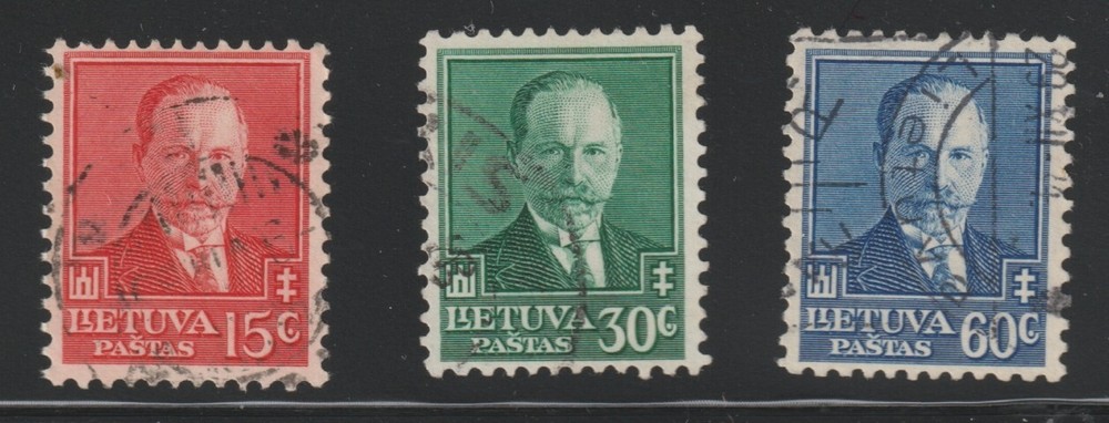 Lithuania    1934    Sc # 283-85   Used    (u1)