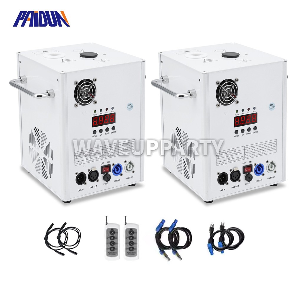 PAIDUN 2PCS 750W Cold Spark Firework Machine Sparkler Effect DMX Remote Control