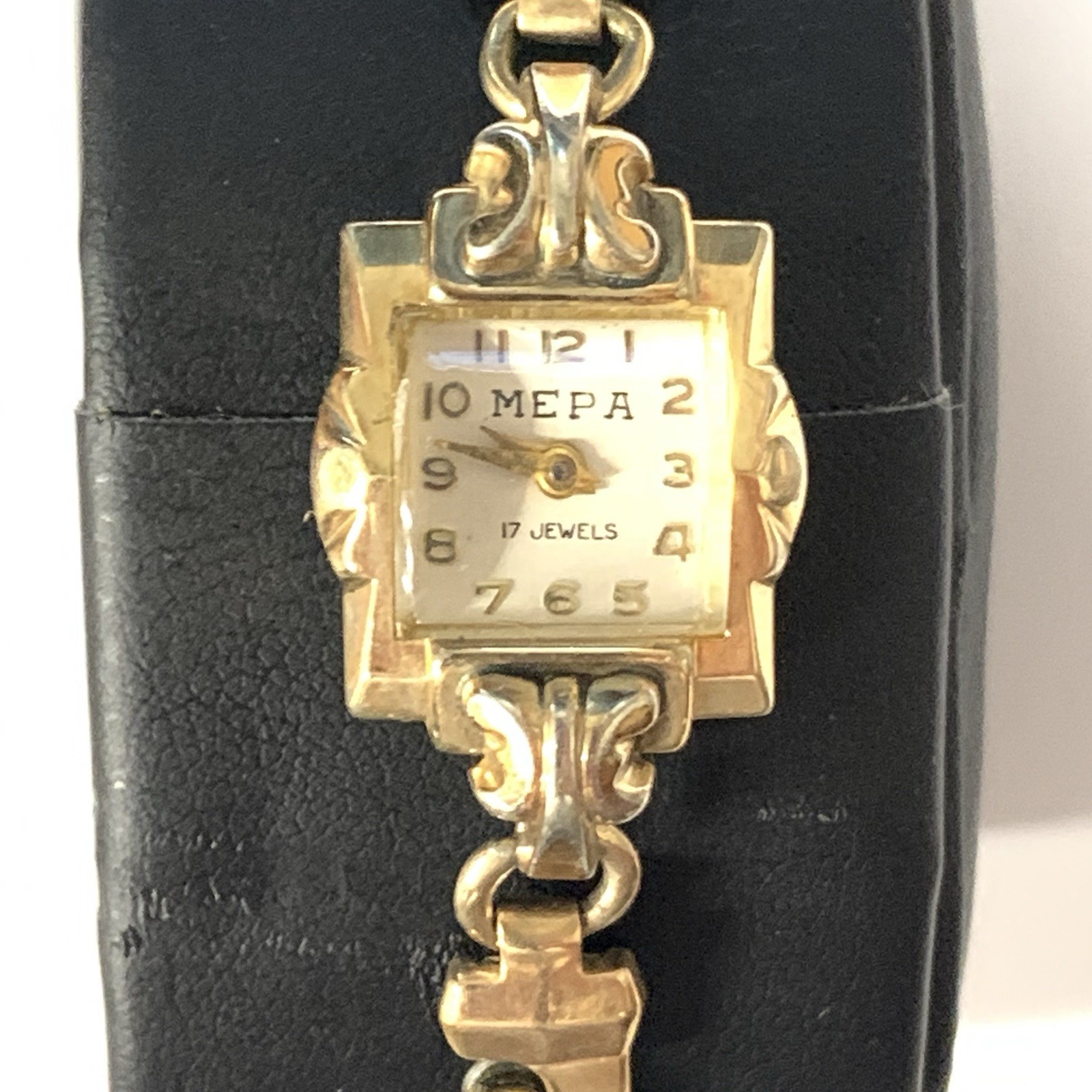 Vintage MEPA 17 Jewels Gold Bronze Toned Wrist Watch Ladies Womens Vtg