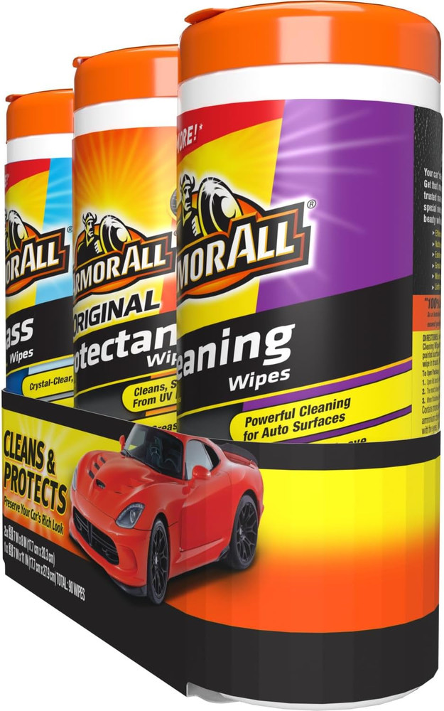 Car Wipes Multi-Pack by , Cleans Vehicle Interior and Exterior, Includes Protec