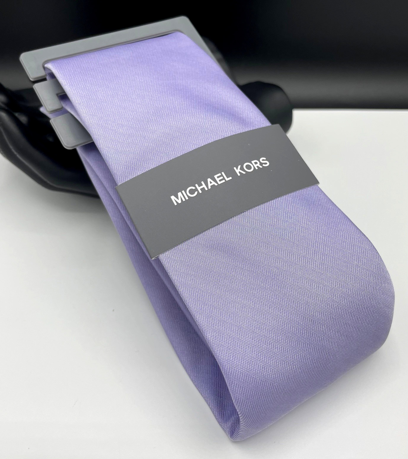 MICHAEL KORS Men's 100% Polyester Tie ~ Lilac ~ Solid ~ NEW MSRP: $69.50