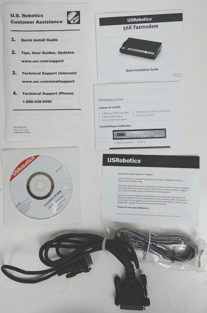 US Robotics 5686E External 56K FAX Modem V.92