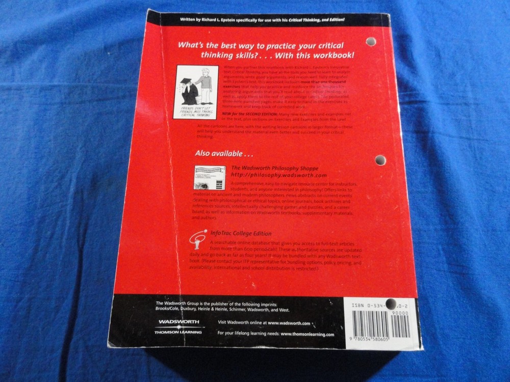 SECOND EDITION RICHARD L. EPSTEIN WORKBOOK FOR CRITICAL THINKING SELF HELP BOOK