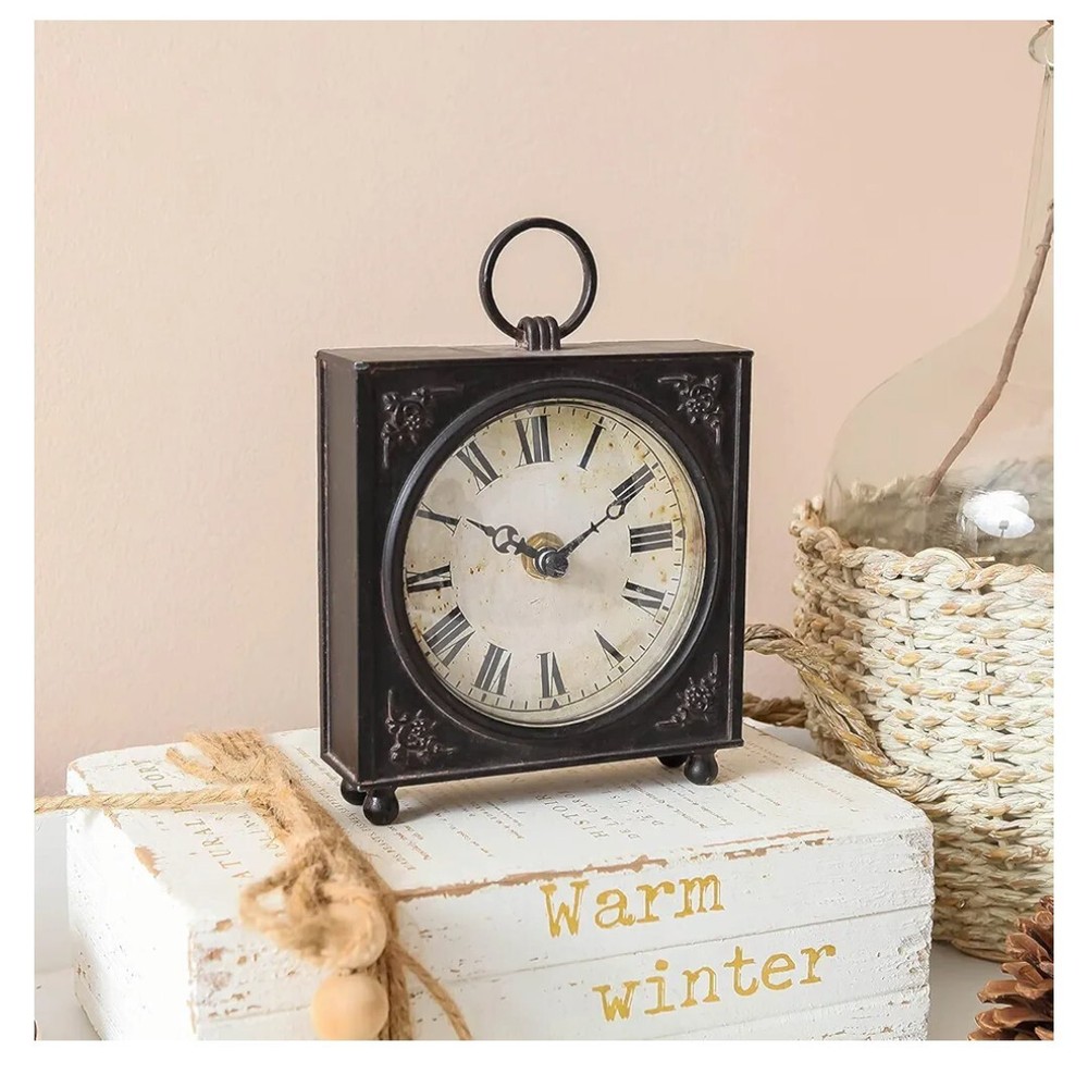 Soffee Design Pewter Table Clock