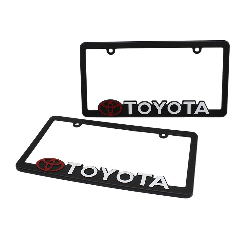 2pcs-Toyota-black license plate frame(Plastic) Practical