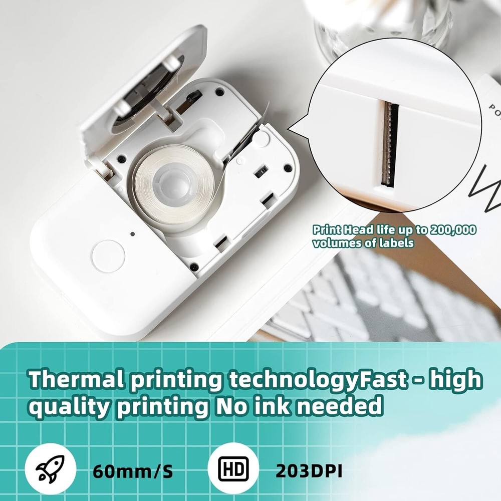 Phomemo D30 Label Maker Machine, Portable Bluetooth Mini Label Printer Handheld