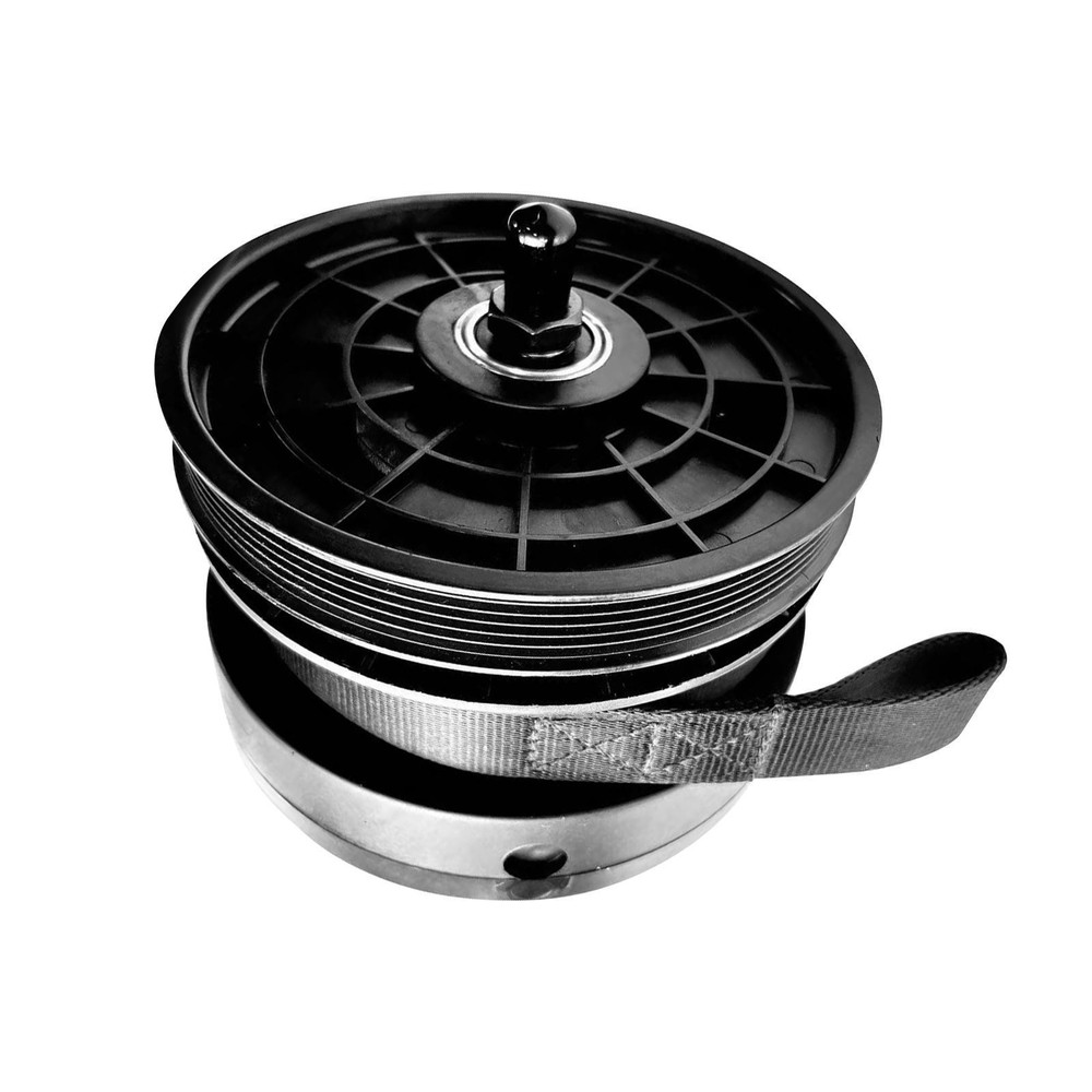 Rowing Machine Resistance System with Webbing and Gravity Wheel