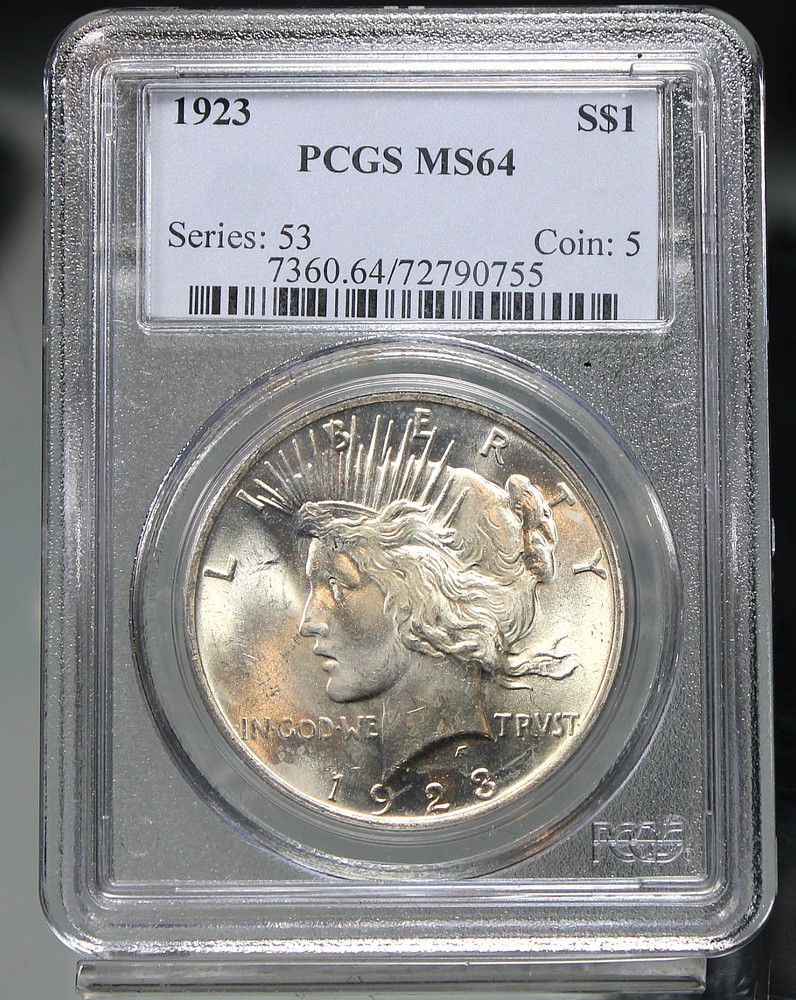 1923 Peace Silver Dollar - PCGS Certified MS64 !!