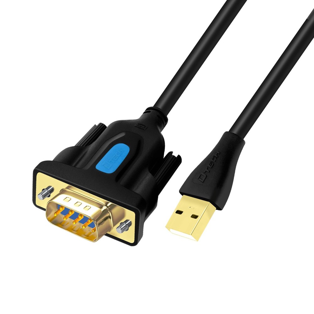DTECH USB to Serial Adapter DB9 RS232 Cable Prolific Chip PL2303 3ft, black