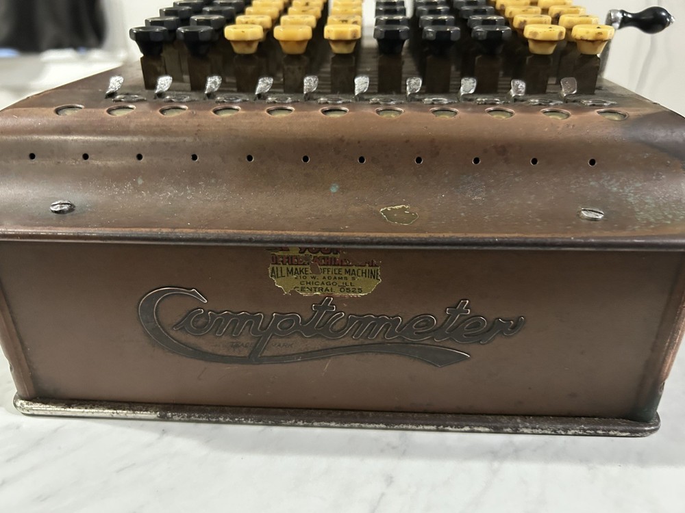 Felt & Tarrant 1920’s Comptometer Model J Working Adding Machine w/ Cover Manual