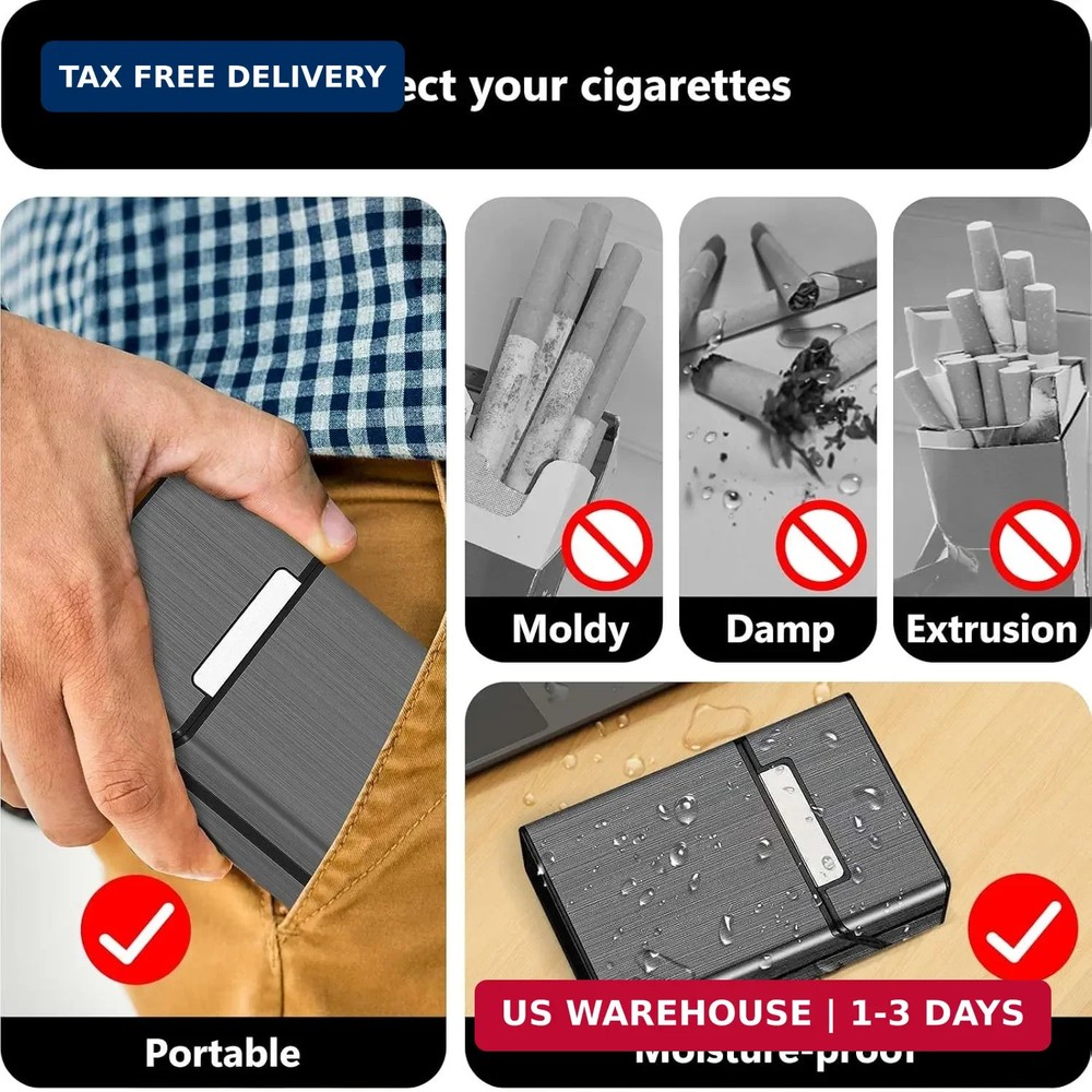 Cigarette Case (2 Pack), Magnetic Switch 20pcs, 100mm 100s Size...
