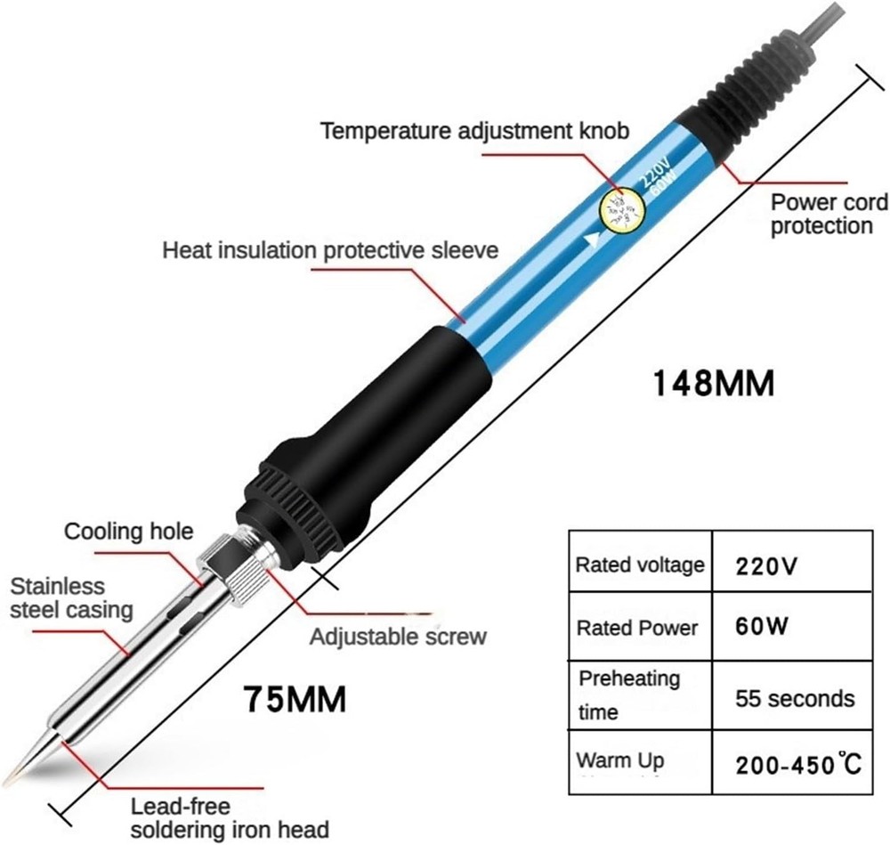 Five-piece soldering iron set, pyrography machine tools, welding pen
