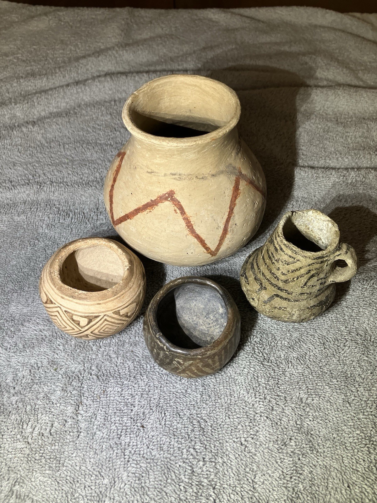 Anasazi Black On White Pottery Miniature Collection