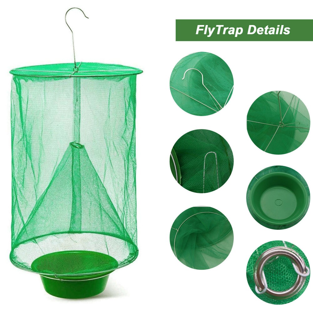 2Pack Fly Trap Ranch Reusable Catcher Killer Cage Net Pest Bug Catch Fly Cather