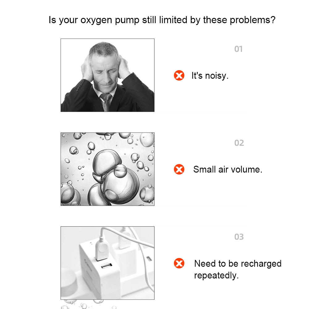 Rechargeable Portable Rechargeable Air pump aquarium fish tank Oxygen Pump New