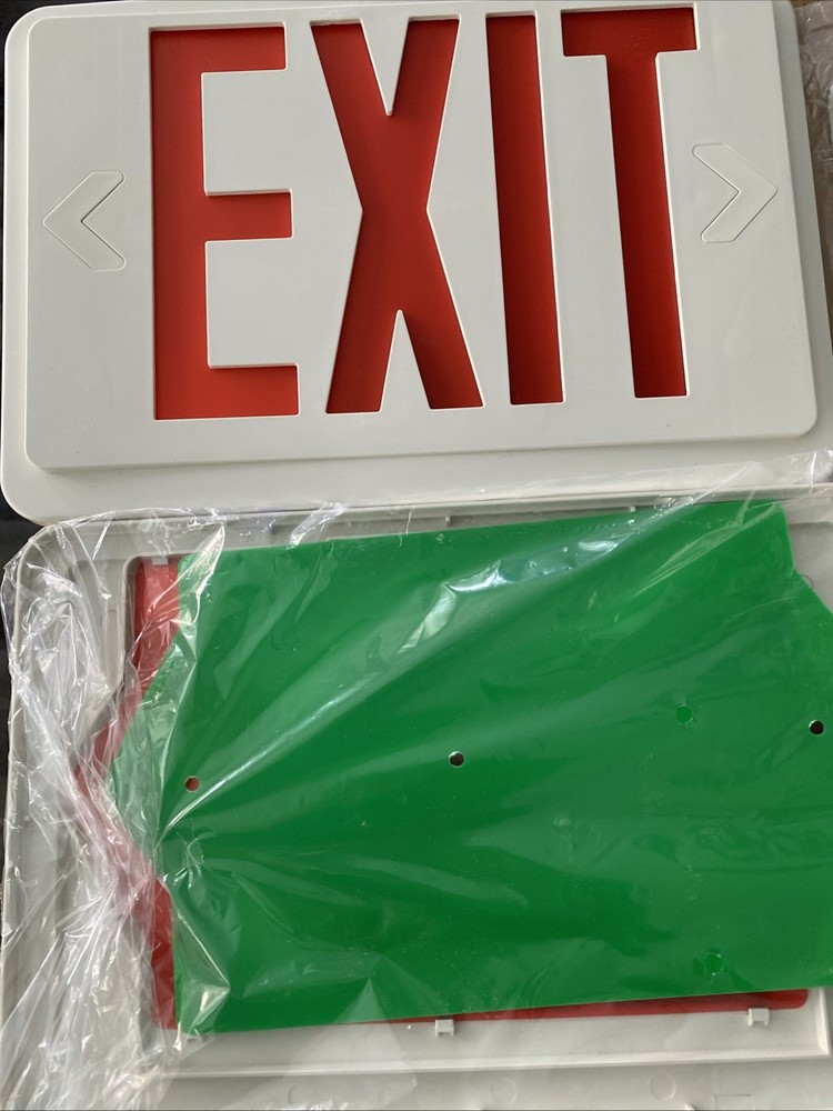 Commercial Emergency Single Exit Sign, Exit with Battery Backup, 2 LED Light