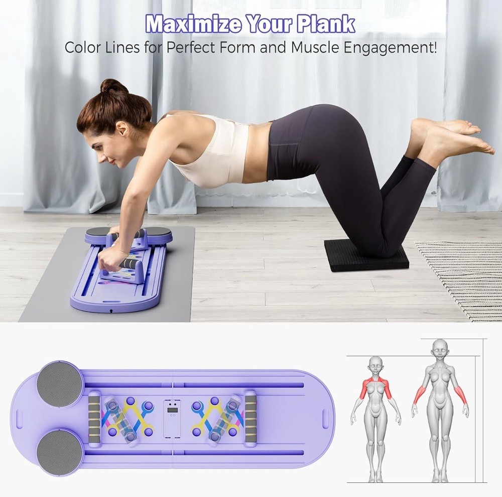Pilates Board, Pilates Reformer Set, Portable and Foldable Machine Multifunction