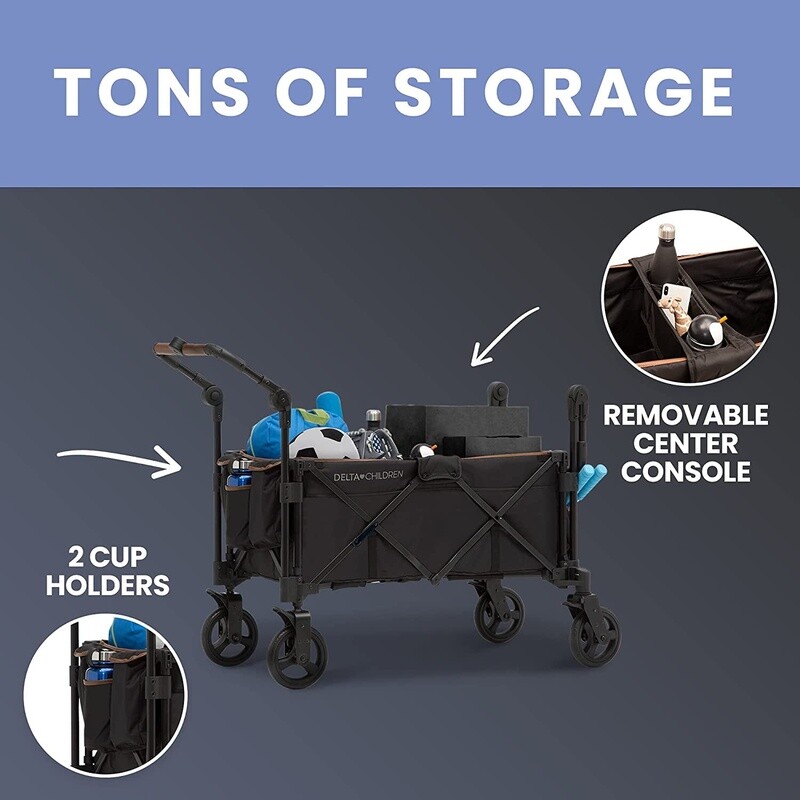 Hercules Stroller Wagon 2 Kids Portable All Terrain Foldable Push Pull Handles