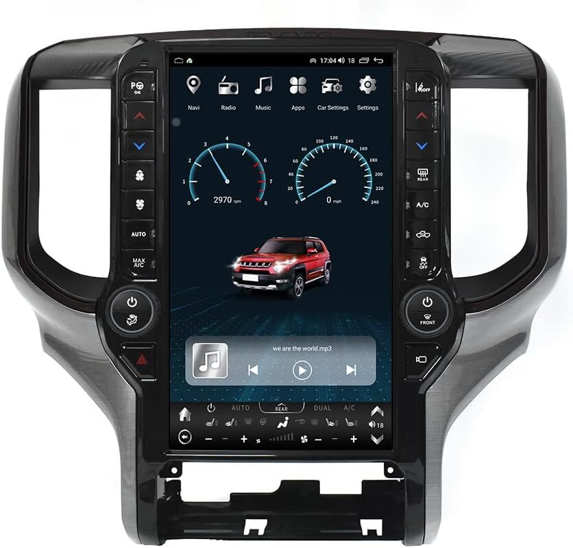 Tesla style Radio RAM 1500 2500 3500 2019-2024 GPS Navi Bluetooth Carplay Screen