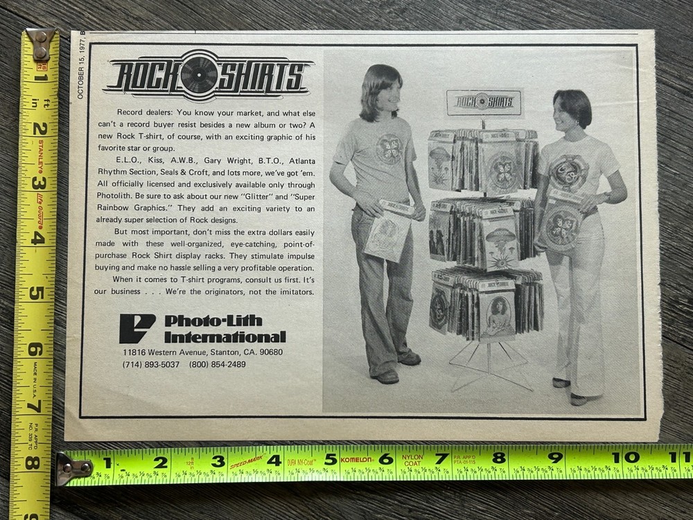 KISS Ad Advert Rock And Roll Over T-Shirt 1977 Rock Shirts Vintage Kiss Aucoin