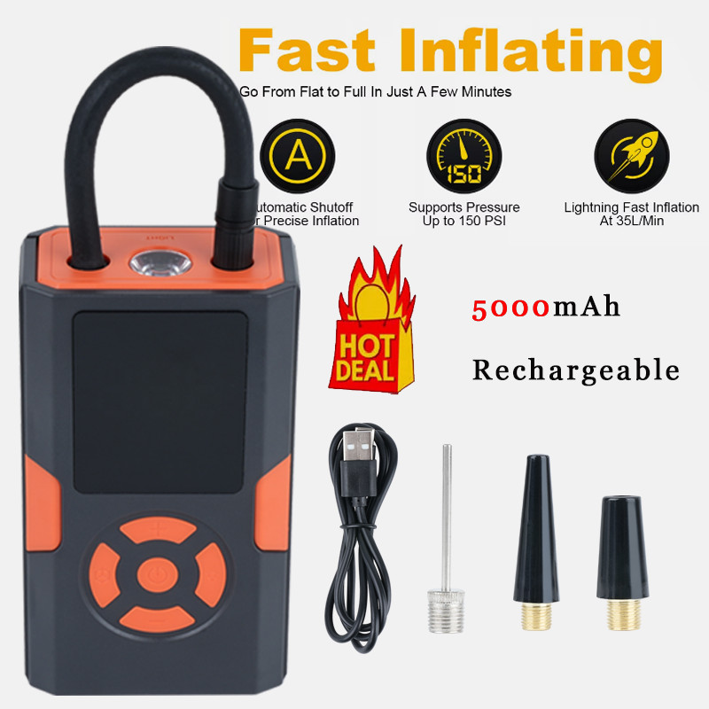 Portable Multi-function Tire Inflator Car Jump Starter Air Pump Air Compressor
