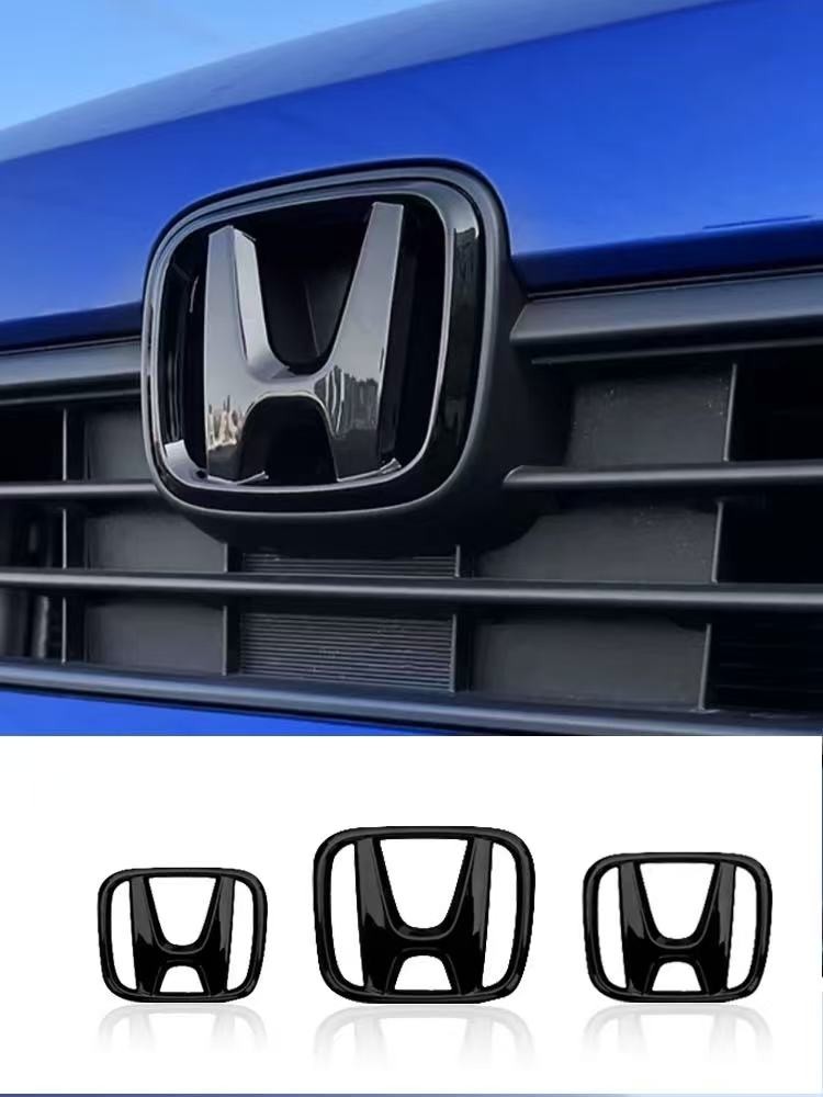 3PCS Gloss Black Emblem Steering Front Rear Badge For Honda Accord Sedan 2018-22