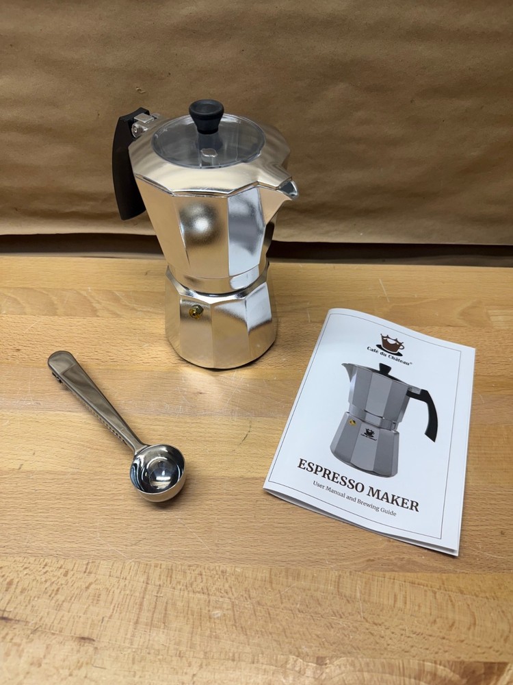 Cafe Du Chateau Espresso Maker – Manual Espresso Coffee Maker, Greca Style