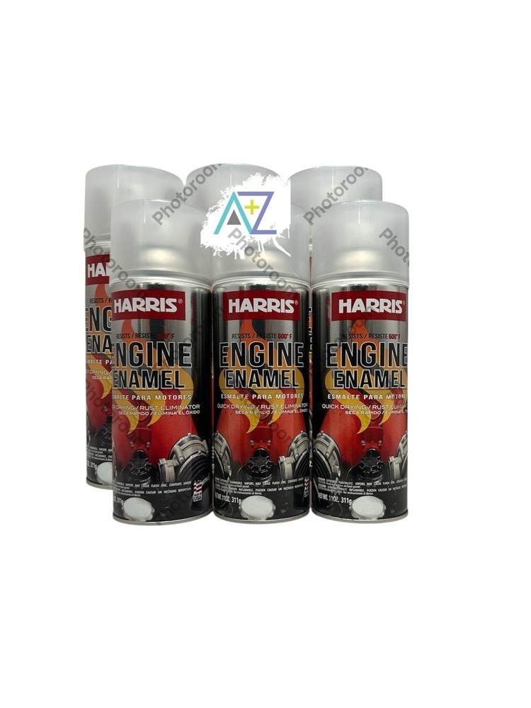 6 Pack Harris Engine Enamel Spray Paint 11oz Clear ,Heat Resistente,Rust Proof