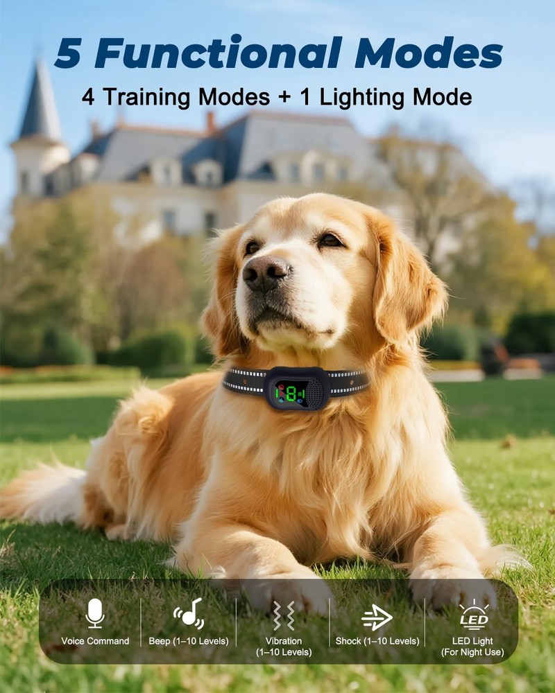 Dog Training Collar with Remote – 4500FT Range E-Collar with Voice, Beep, Vib...