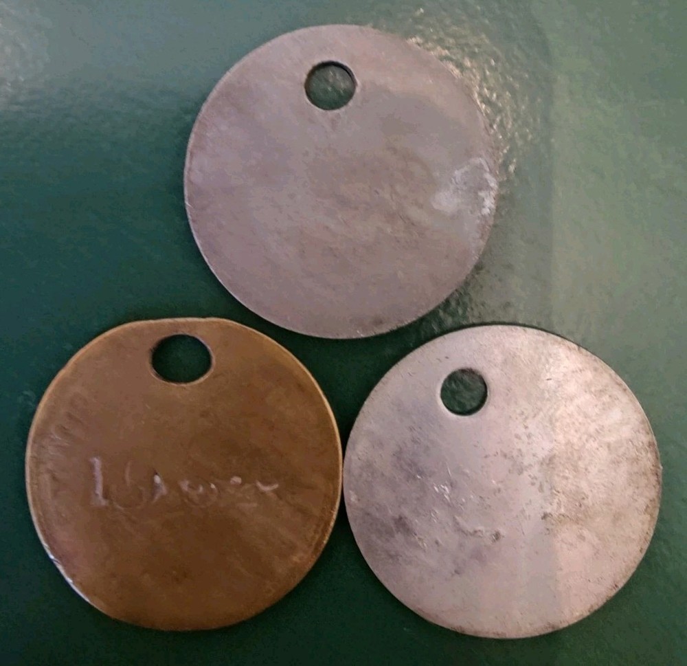 3x GRIMETHORPE Colliery Pit Check Tally - marked GRIMETHORPE COLLIERY 258