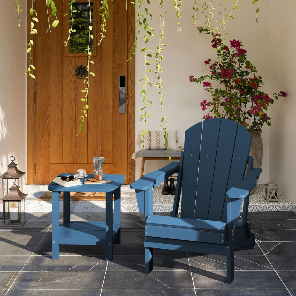 Adirondack Table Outdoor Side Table- Blue