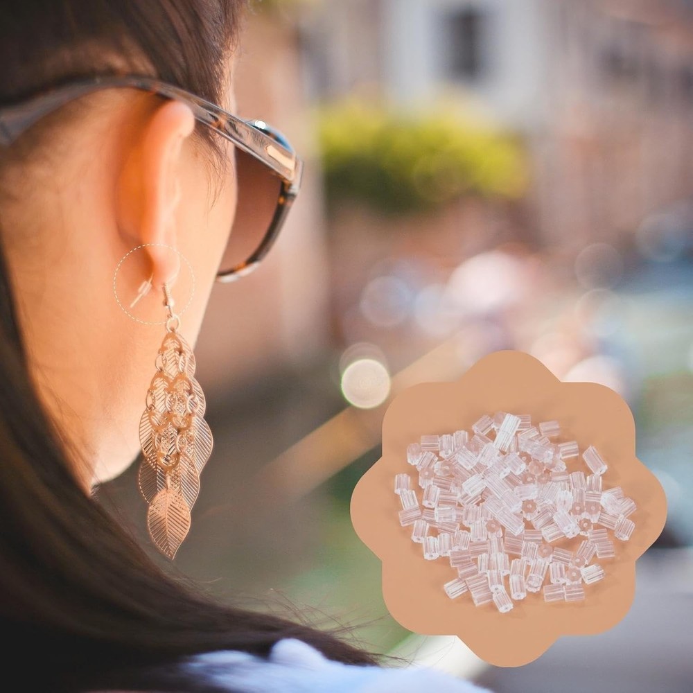 Silicone Earring Backs, 200PCS Soft Clear Earring Backing Replacement Stopper...