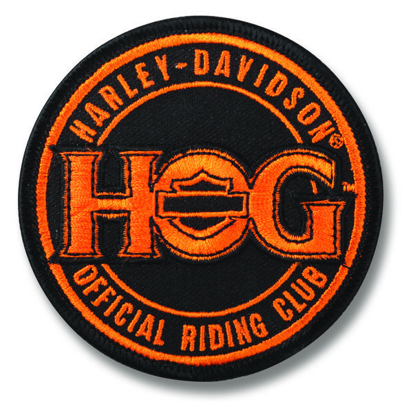 Genuine HARLEY DAVIDSON 3 inch "HOG" HOG EMBROIDERED PATCH