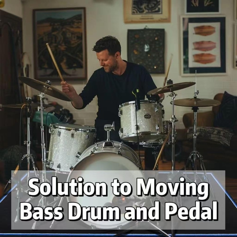 Aucuda Drum Rug 4x4ft Mat Outdoor, 4' x (Rectangular), Blue Borders