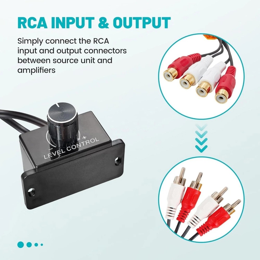 Universal RCA Level Controller Remote Volume Knob for Amplifier and Subwoofer