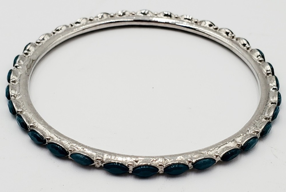 Loft Silver Tone Turquoise Bangle Bracelet